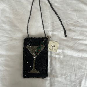 Mary Frances Martini Beaded Crossbody Phone Bag